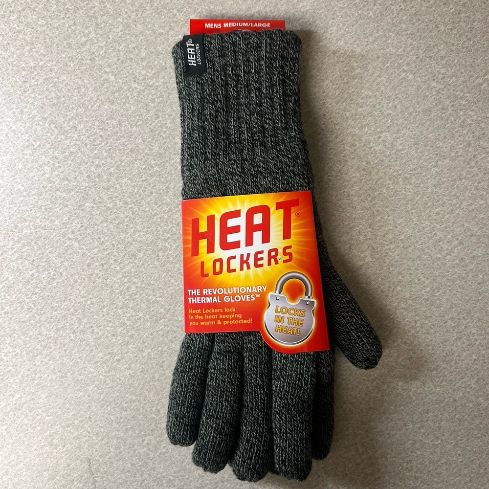 Men's M/L Heat Lockers Insulating Gloves Thermal‎ Insulated Gloves Grey